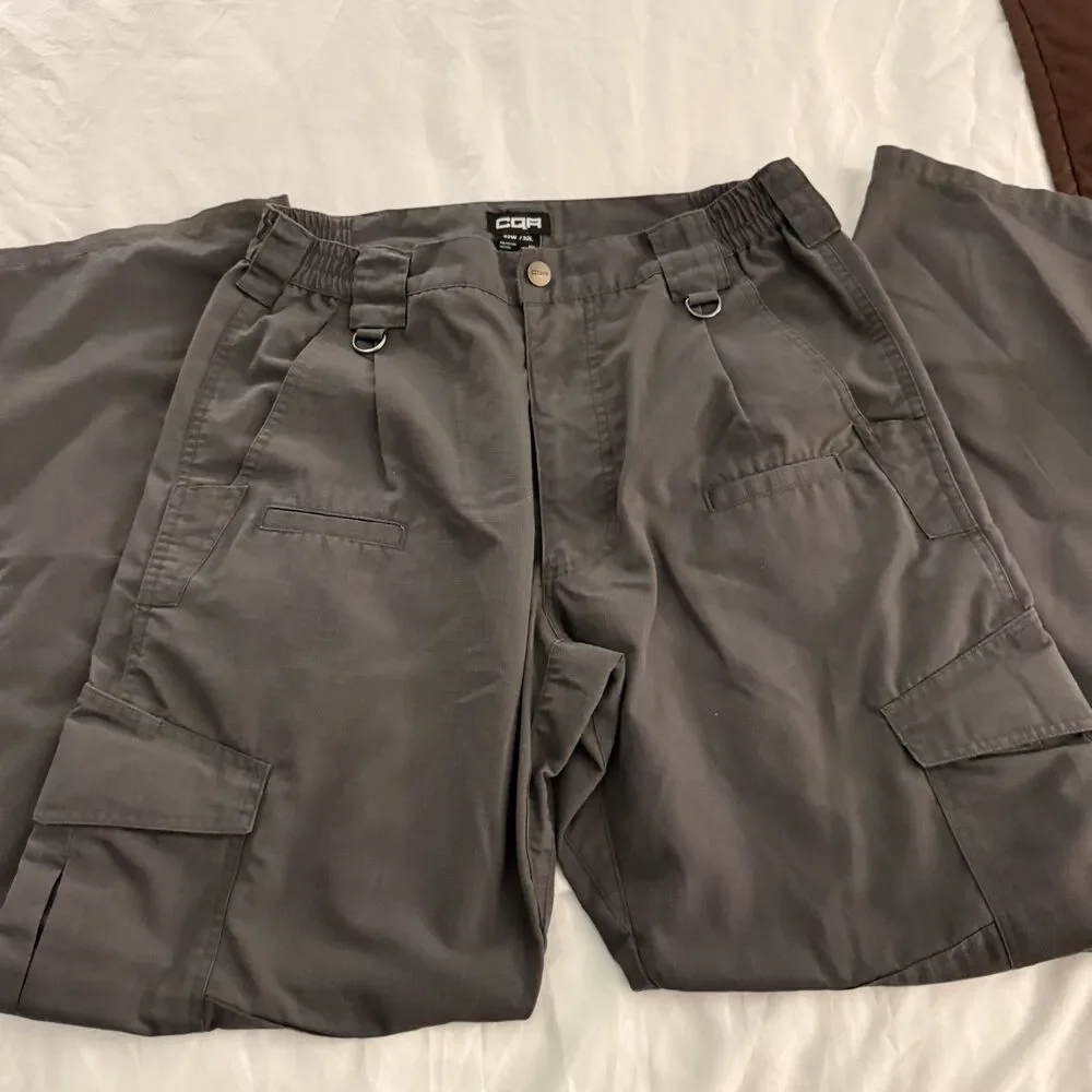 CQR Tactical Ripstop Pants Mens 32x32 Grey Straight Relaxed Fit Cargo